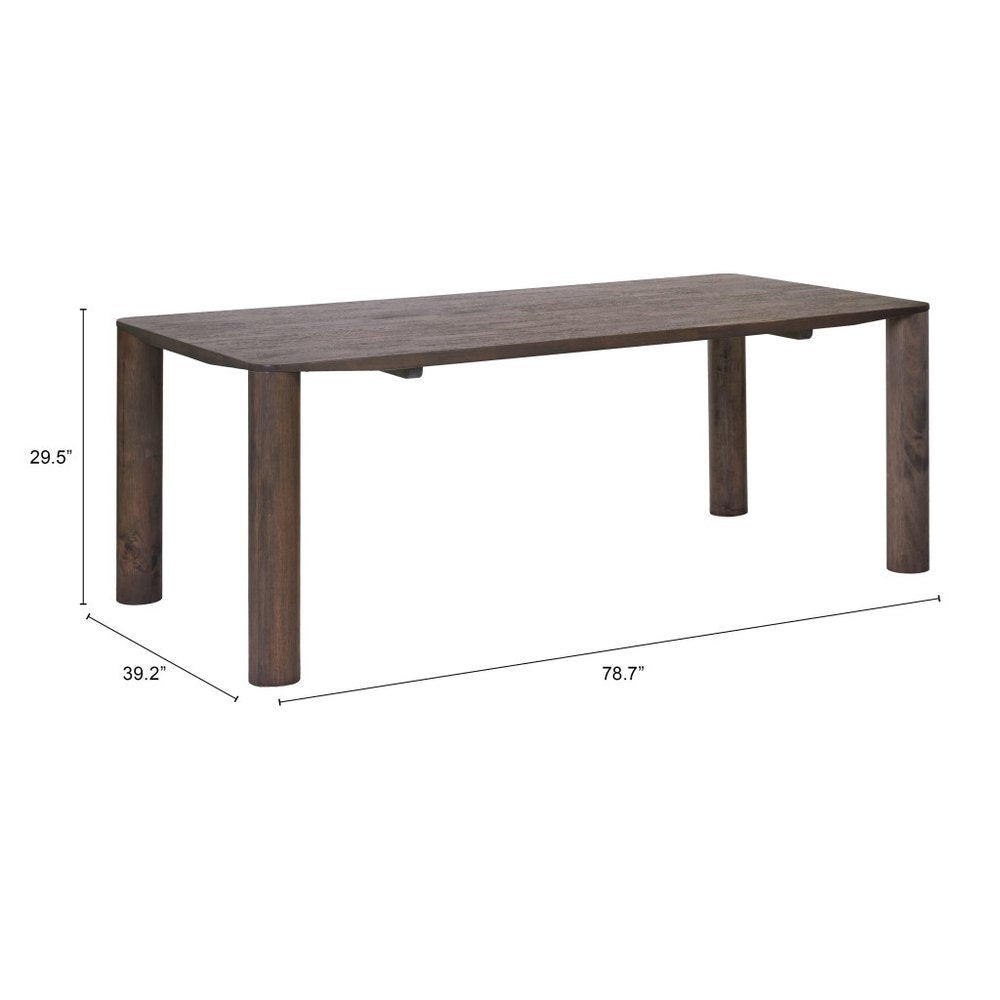 79" Espresso Solid Wood Dining Table