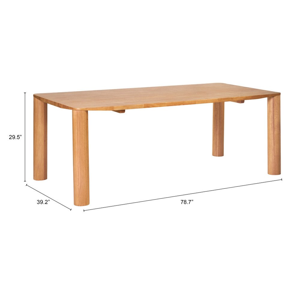 79" Natural Solid Wood Dining Table