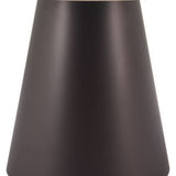 48" Beige and Black Wood and Steel Faux Terrazzo Round Top Dining Table