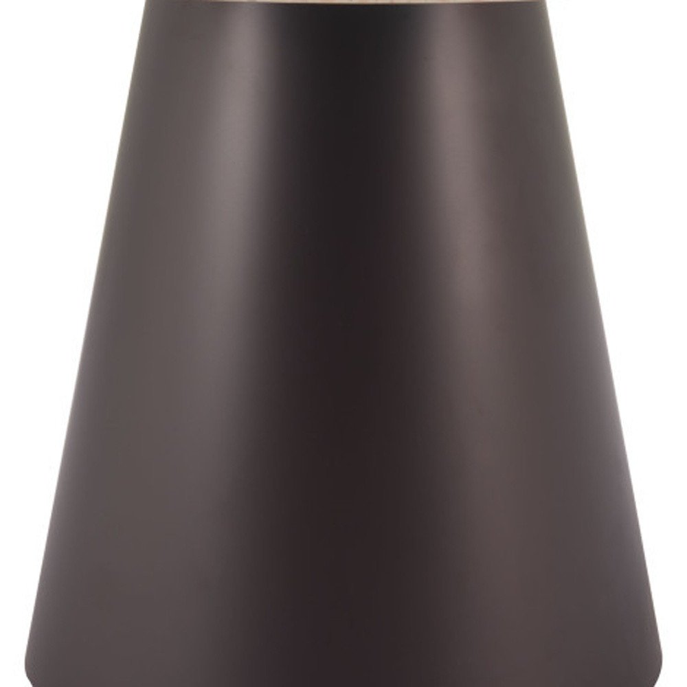 48" Beige and Black Wood and Steel Faux Terrazzo Round Top Dining Table