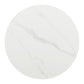 48" White and Black Sintered Stone and Steel Pedestal Base Round Dining Table