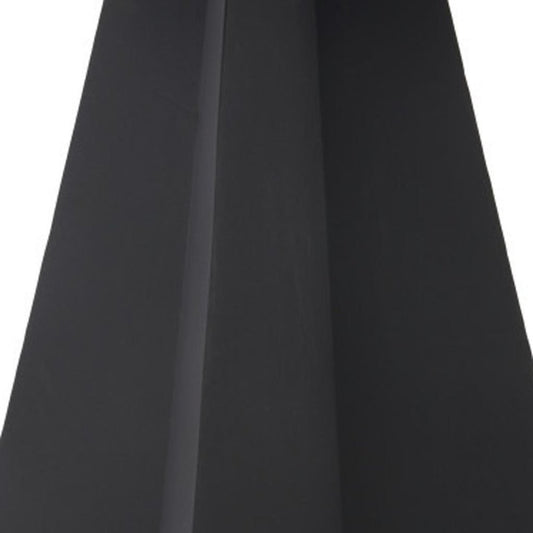 48" White and Black Sintered Stone and Steel Pedestal Base Round Dining Table