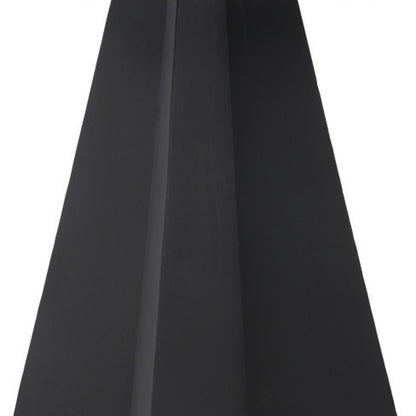 48" White and Black Sintered Stone and Steel Pedestal Base Round Dining Table