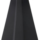 48" White and Black Sintered Stone and Steel Pedestal Base Round Dining Table