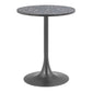 24" Black and Bronze Wood and Steel Pedestal Base Round Top Dining Table
