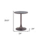 24" Black and Bronze Wood and Steel Pedestal Base Round Top Dining Table