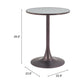 24" Gray and Bronze Wood and Steel Pedestal Base Round Top Dining Table