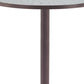 24" Gray and Bronze Wood and Steel Pedestal Base Round Top Dining Table