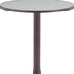 24" Gray and Bronze Wood and Steel Pedestal Base Round Top Dining Table