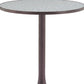 24" Gray and Bronze Wood and Steel Pedestal Base Round Top Dining Table