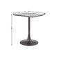 24" Gray Wood and Steel Faux Terrazzo Pedestal Base Square Dining Table