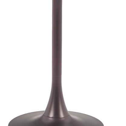 24" Gray Wood and Steel Faux Terrazzo Pedestal Base Square Dining Table