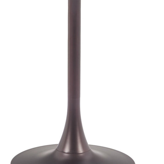 24" Gray Wood and Steel Faux Terrazzo Pedestal Base Square Dining Table