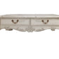 57" Bone Wood Coffee Table With Two Drawers