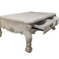 57" Bone Wood Coffee Table With Two Drawers