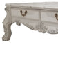 57" Bone Wood Coffee Table With Two Drawers