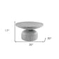 30" Gray Cement Round Pedestal Coffee Table