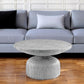 30" Gray Cement Round Pedestal Coffee Table