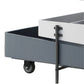 47" Gray White and Black Faux Marble Wood and Steel Lift Top Coffee Table