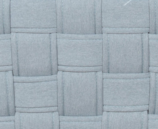 41" Natural and Blue Wood And Woven Fabric Oval Coffee Table