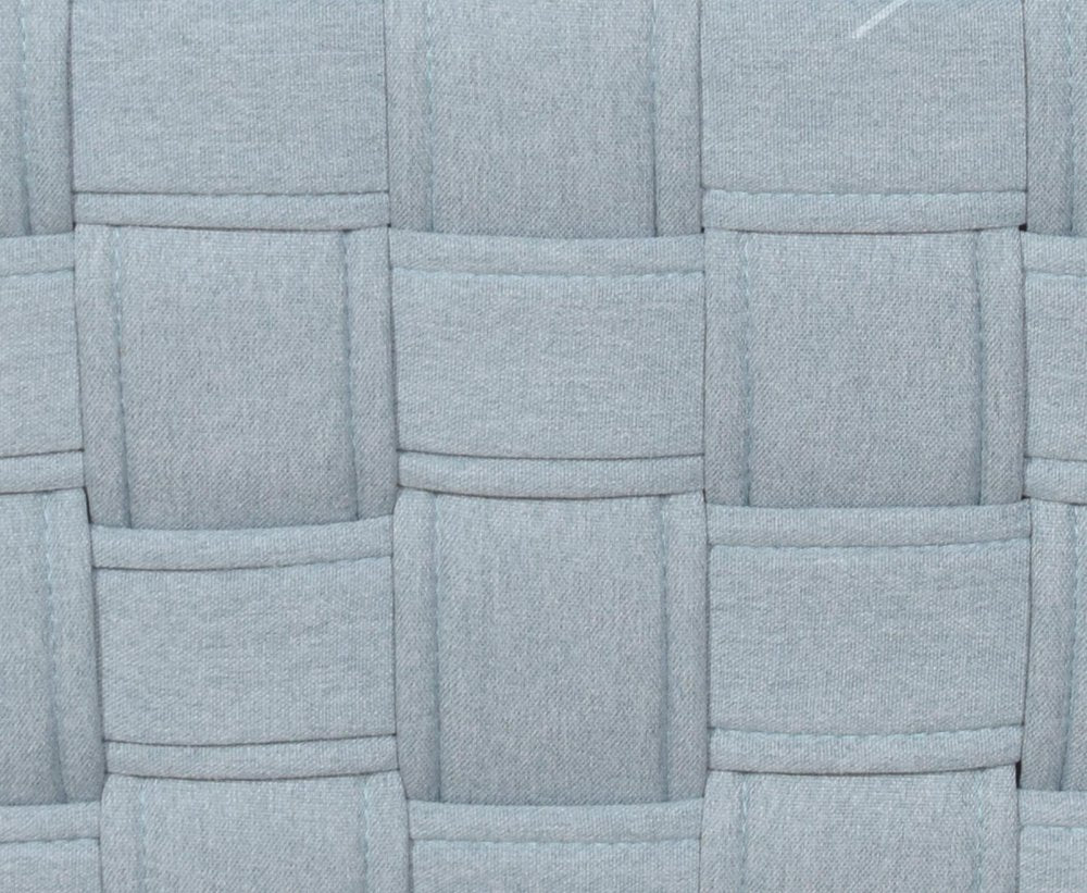 41" Natural and Blue Wood And Woven Fabric Oval Coffee Table