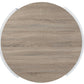 33" Oak and White Wood Round Partial Frame Coffee Table