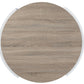 33" Oak and White Wood Round Partial Frame Coffee Table