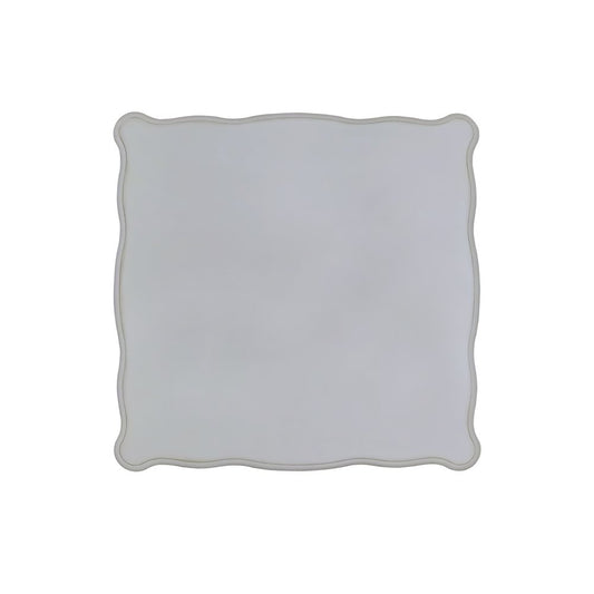 58" Ivory and Gold Wood Square Coffee Table With Shelf