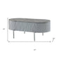 47" Gray Wood and Steel Oval Coffee Table With Drawer