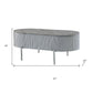 47" Gray Wood and Steel Oval Coffee Table With Drawer