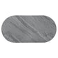 47" Gray Wood and Steel Oval Coffee Table With Drawer