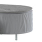47" Gray Wood and Steel Oval Coffee Table With Drawer