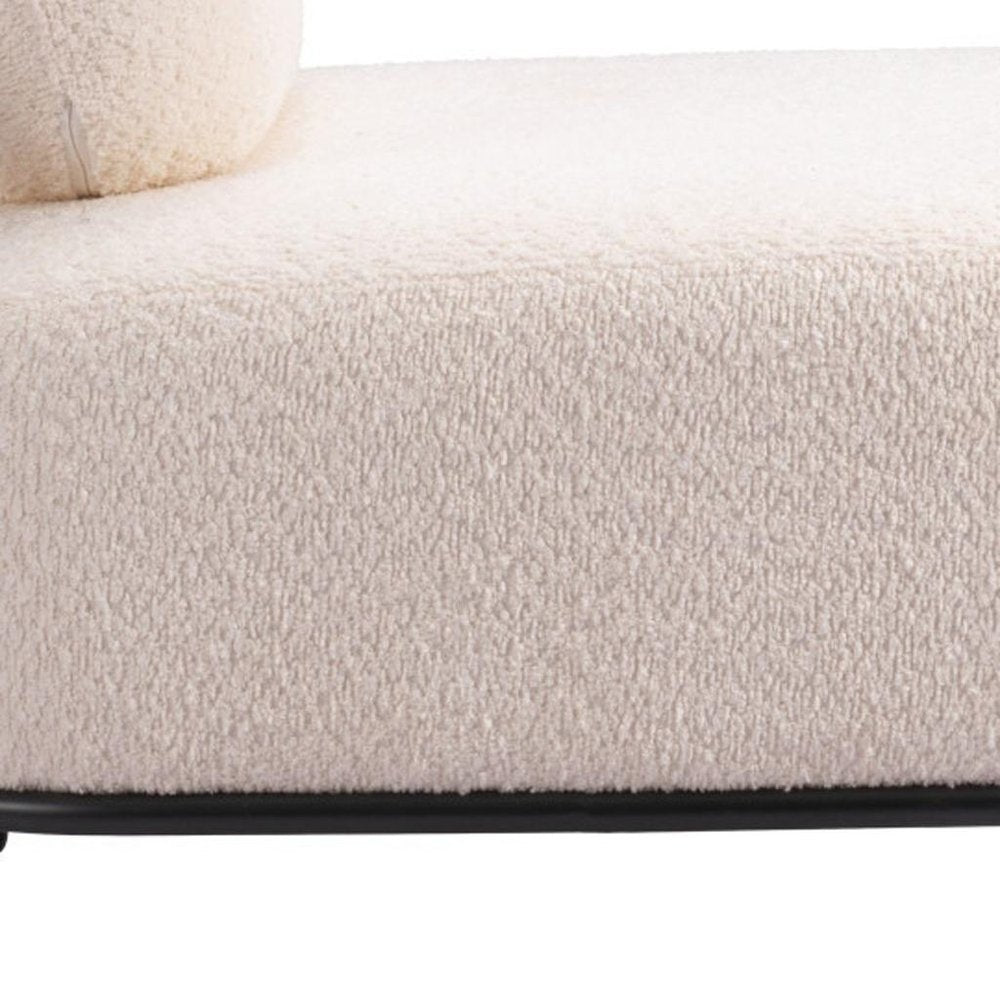 27" White And Black Sherpa And Upholstered Side Chair