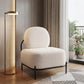 27" White And Black Sherpa And Upholstered Side Chair