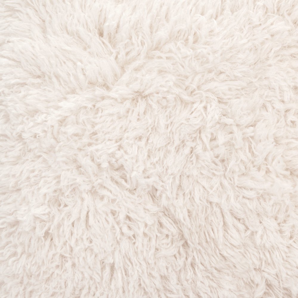 30" White And Black Sherpa And Upholstered Arm Chair