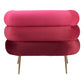 41" Red And Gold Velvet And Upholstered Arm Chair