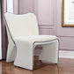 29" Ivory Faux Shearling And Upholstered Side Chair