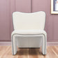 29" Ivory Faux Shearling And Upholstered Side Chair