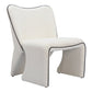 29" Ivory Faux Shearling And Upholstered Side Chair