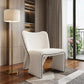 29" Ivory Faux Shearling And Upholstered Side Chair
