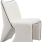 29" Ivory Faux Shearling And Upholstered Side Chair