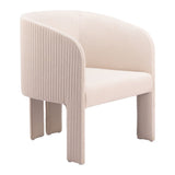25" Beige Upholstered Arm Chair
