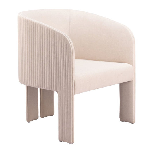 25" Beige Upholstered Arm Chair