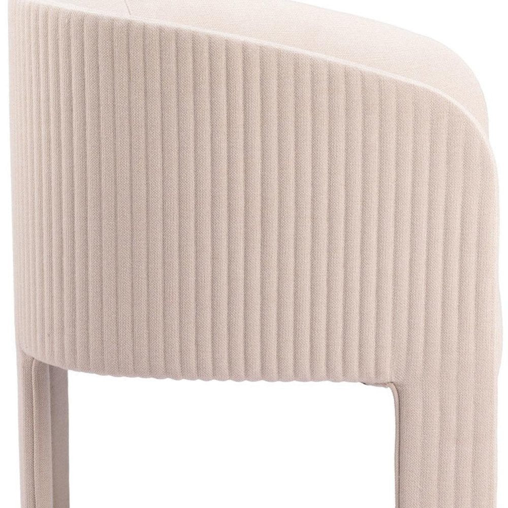 25" Beige Upholstered Arm Chair
