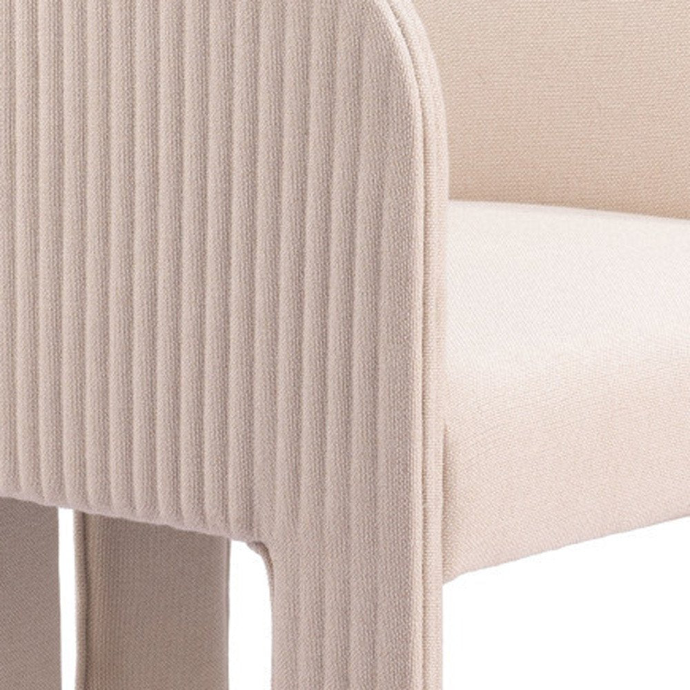 25" Beige Upholstered Arm Chair