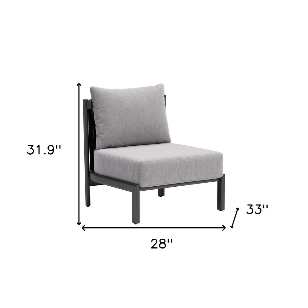 28" Gray And Black Fabric Side Chair