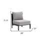 28" Gray And Black Fabric Side Chair