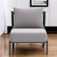 28" Gray And Black Fabric Side Chair