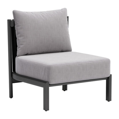 28" Gray And Black Fabric Side Chair