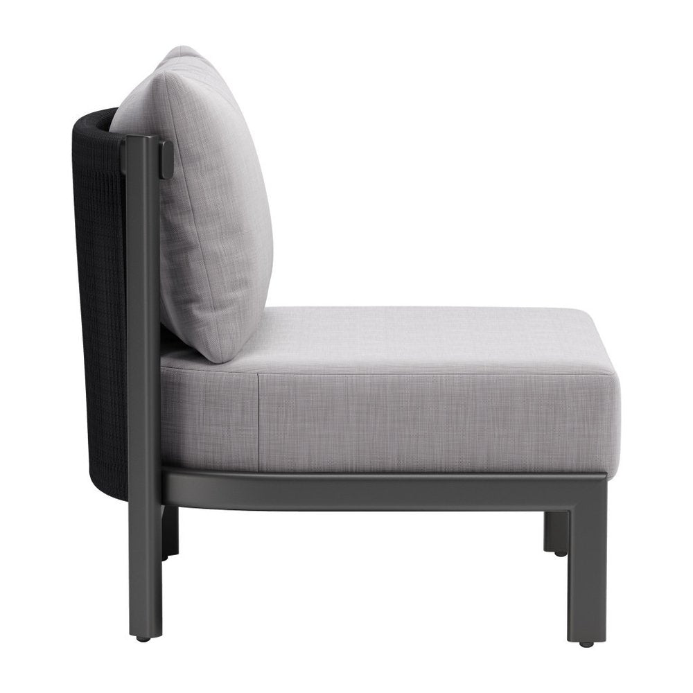 28" Gray And Black Fabric Side Chair